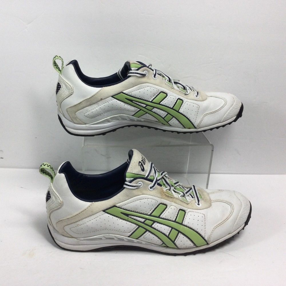Asics Gel Training Running shoes Womens Sz‎ 9 Leather sneakers White Green HY7D5 - Picture 5 of 8